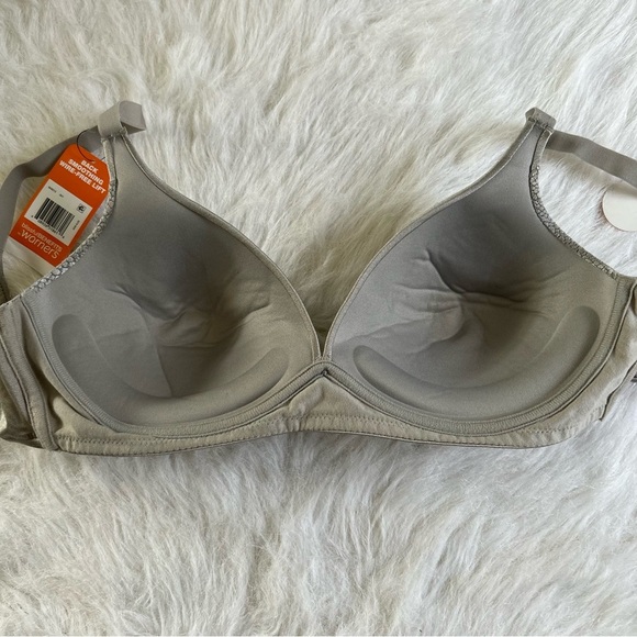 Blissful‎ Benefits Wirefree Natural Lift Bra Womens Size 38D Grey Back Smoothing - Picture 5 of 6